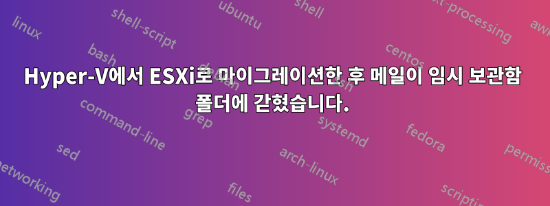 Hyper-V에서 ESXi로 마이그레이션한 후 메일이 임시 보관함 폴더에 갇혔습니다.