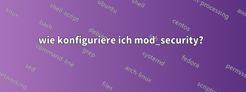 wie konfiguriere ich mod_security? 
