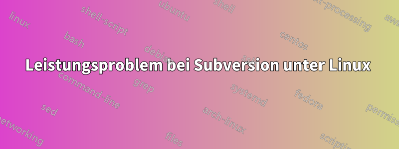 Leistungsproblem bei Subversion unter Linux