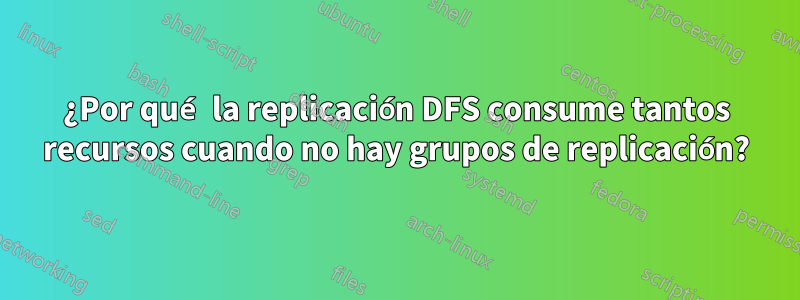 ¿Por qué la replicación DFS consume tantos recursos cuando no hay grupos de replicación?