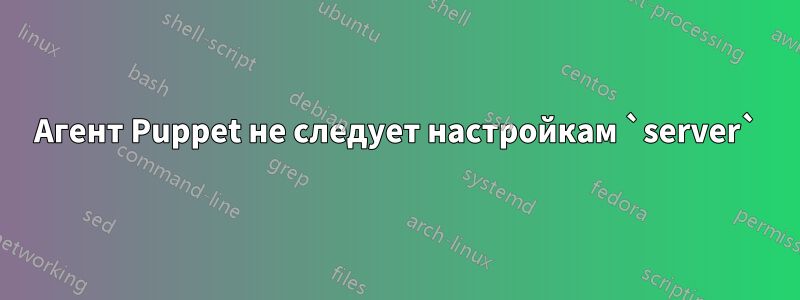 Агент Puppet не следует настройкам `server`