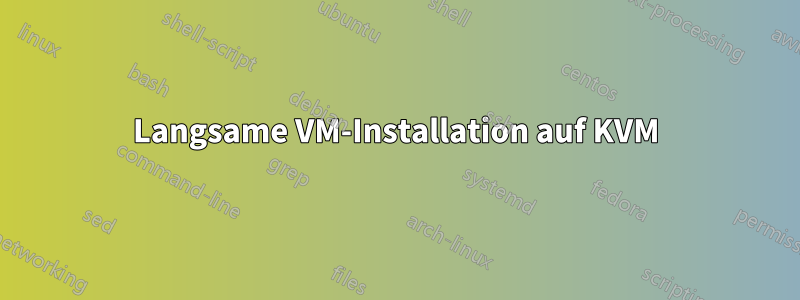 Langsame VM-Installation auf KVM
