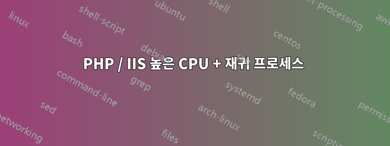PHP / IIS 높은 CPU + 재귀 프로세스