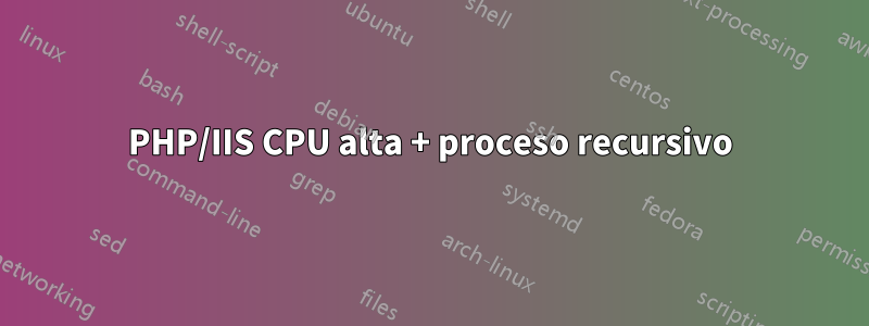 PHP/IIS CPU alta + proceso recursivo