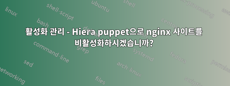 활성화 관리 - Hiera puppet으로 nginx 사이트를 비활성화하시겠습니까?