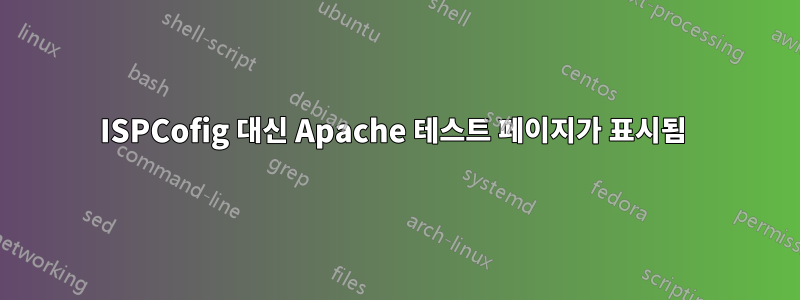 ISPCofig 대신 Apache 테스트 페이지가 표시됨 