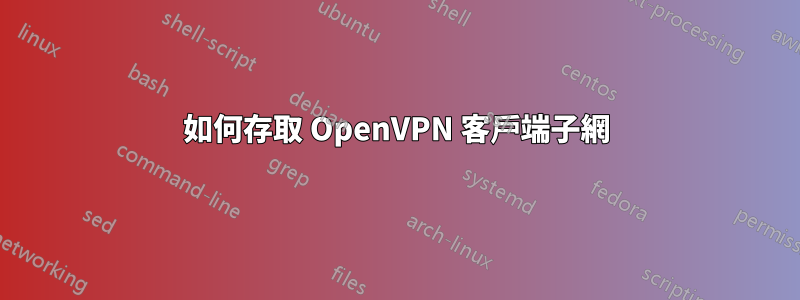 如何存取 OpenVPN 客戶端子網