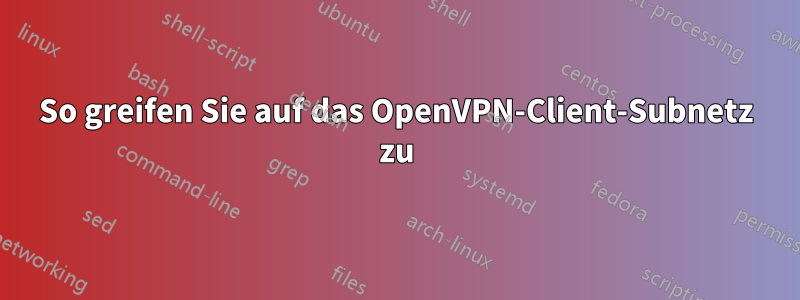 So greifen Sie auf das OpenVPN-Client-Subnetz zu