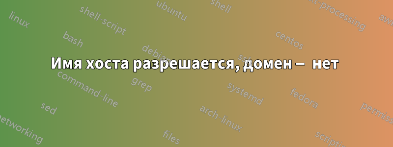 Имя хоста разрешается, домен — нет