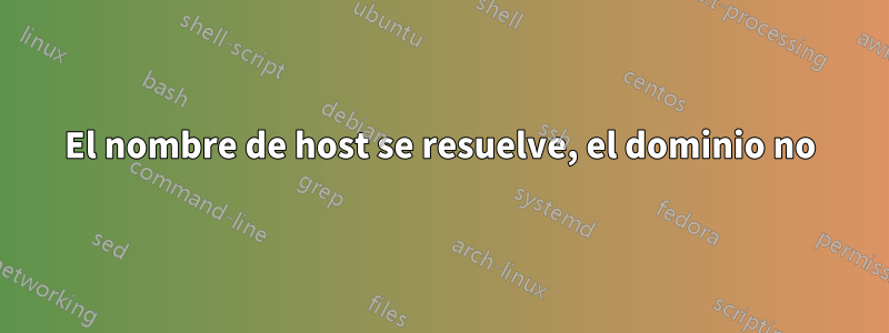 El nombre de host se resuelve, el dominio no
