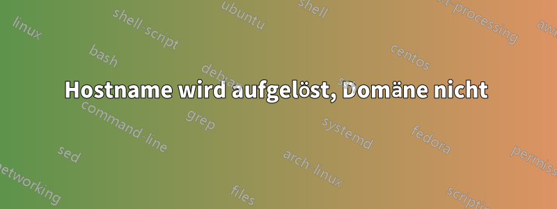 Hostname wird aufgelöst, Domäne nicht