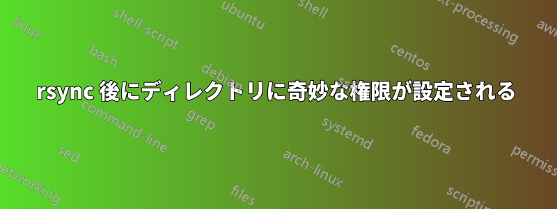 rsync 後にディレクトリに奇妙な権限が設定される