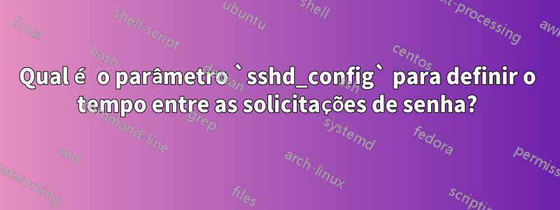 Qual é o parâmetro `sshd_config` para definir o tempo entre as solicitações de senha?
