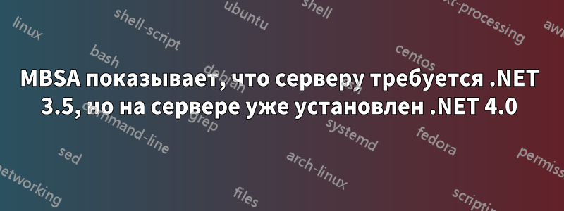 MBSA показывает, что серверу требуется .NET 3.5, но на сервере уже установлен .NET 4.0