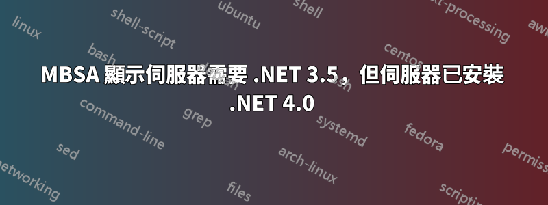 MBSA 顯示伺服器需要 .NET 3.5，但伺服器已安裝 .NET 4.0