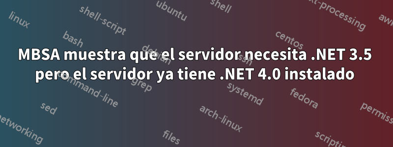 MBSA muestra que el servidor necesita .NET 3.5 pero el servidor ya tiene .NET 4.0 instalado