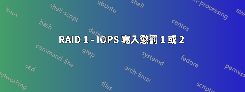 RAID 1 - IOPS 寫入懲罰 1 或 2