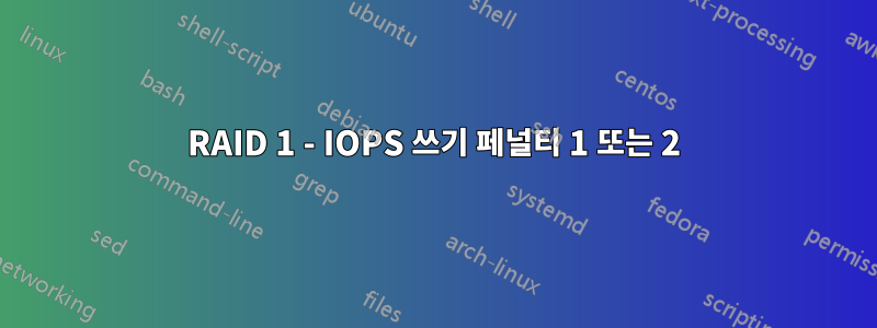 RAID 1 - IOPS 쓰기 페널티 1 또는 2