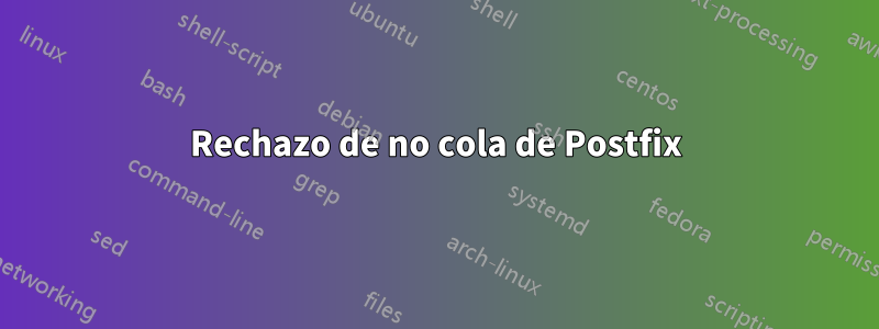 Rechazo de no cola de Postfix