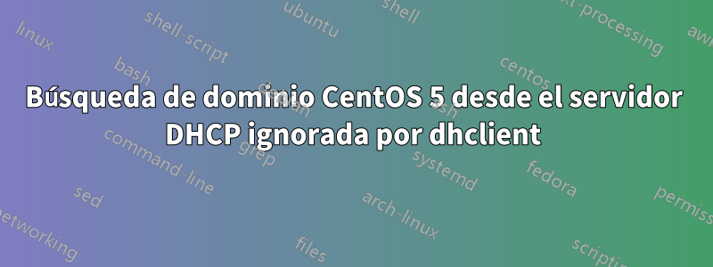 Búsqueda de dominio CentOS 5 desde el servidor DHCP ignorada por dhclient