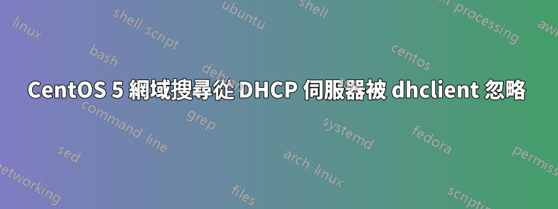 CentOS 5 網域搜尋從 DHCP 伺服器被 dhclient 忽略