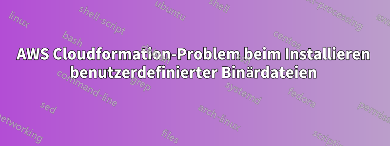 AWS Cloudformation-Problem beim Installieren benutzerdefinierter Binärdateien