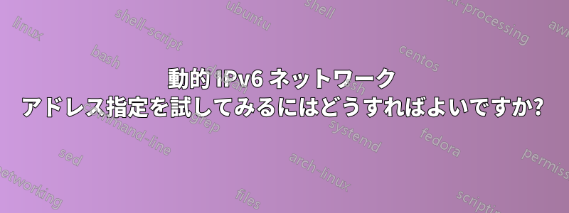 動的 IPv6 ネットワーク アドレス指定を試してみるにはどうすればよいですか?
