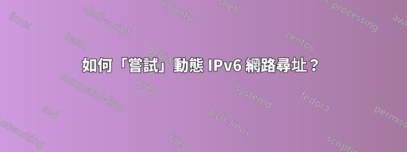 如何「嘗試」動態 IPv6 網路尋址？