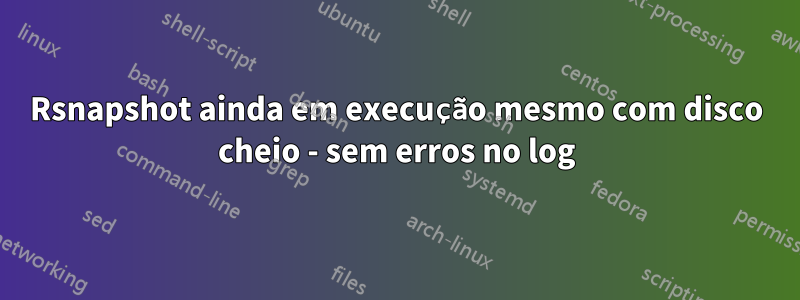 Rsnapshot ainda em execução mesmo com disco cheio - sem erros no log