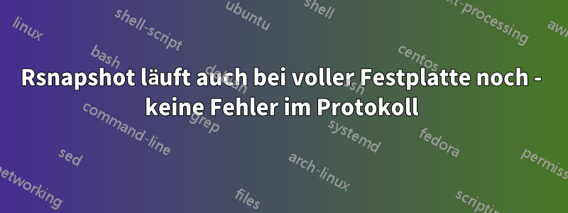 Rsnapshot läuft auch bei voller Festplatte noch - keine Fehler im Protokoll