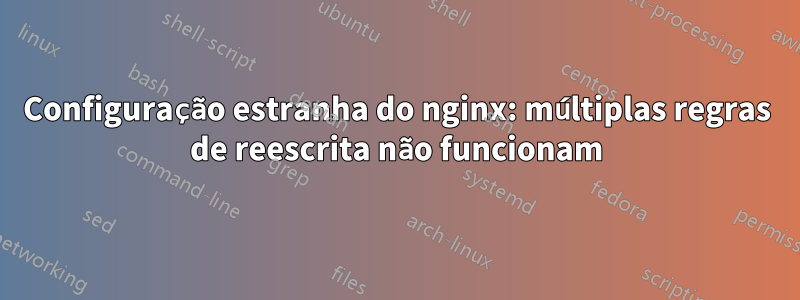 Configuração estranha do nginx: múltiplas regras de reescrita não funcionam