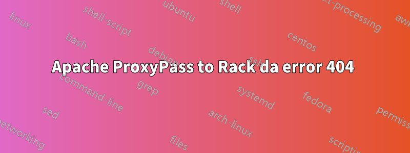 Apache ProxyPass to Rack da error 404