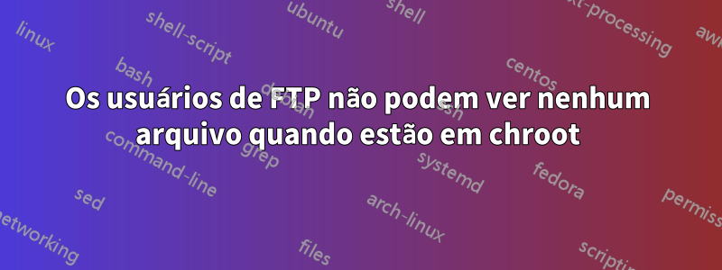 Os usuários de FTP não podem ver nenhum arquivo quando estão em chroot