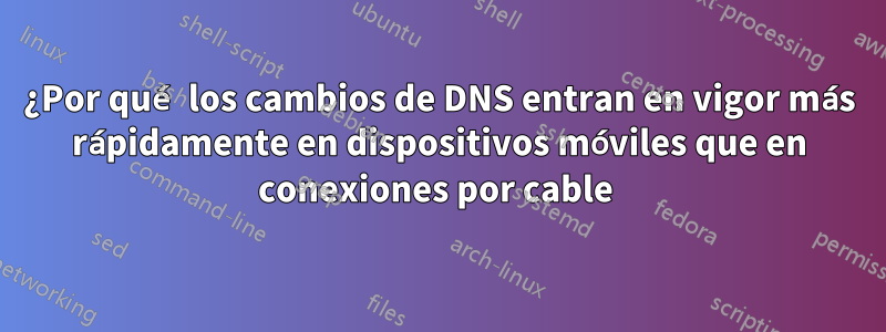 ¿Por qué los cambios de DNS entran en vigor más rápidamente en dispositivos móviles que en conexiones por cable 