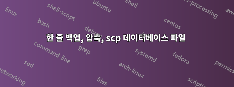 한 줄 백업, 압축, scp 데이터베이스 파일