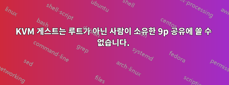 KVM 게스트는 루트가 아닌 사람이 소유한 9p 공유에 쓸 수 없습니다.