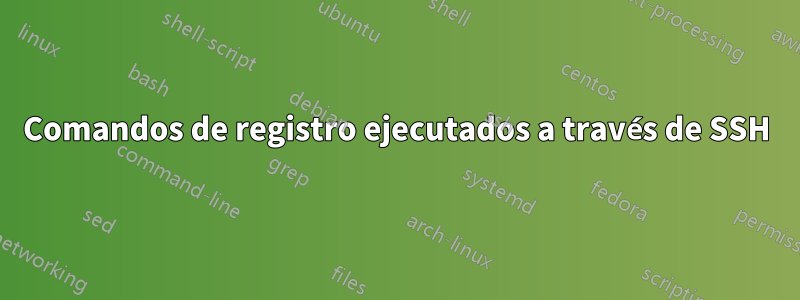 Comandos de registro ejecutados a través de SSH
