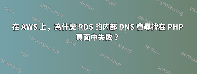 在 AWS 上，為什麼 RDS 的內部 DNS 會尋找在 PHP 頁面中失敗？