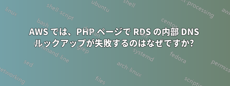 AWS では、PHP ページで RDS の内部 DNS ルックアップが失敗するのはなぜですか?