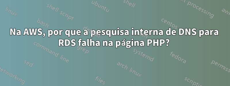 Na AWS, por que a pesquisa interna de DNS para RDS falha na página PHP?