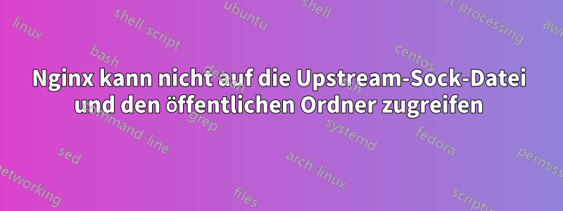 Nginx kann nicht auf die Upstream-Sock-Datei und den öffentlichen Ordner zugreifen