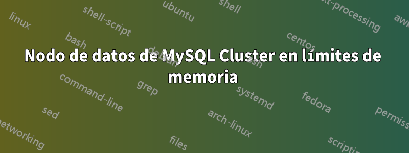 Nodo de datos de MySQL Cluster en límites de memoria