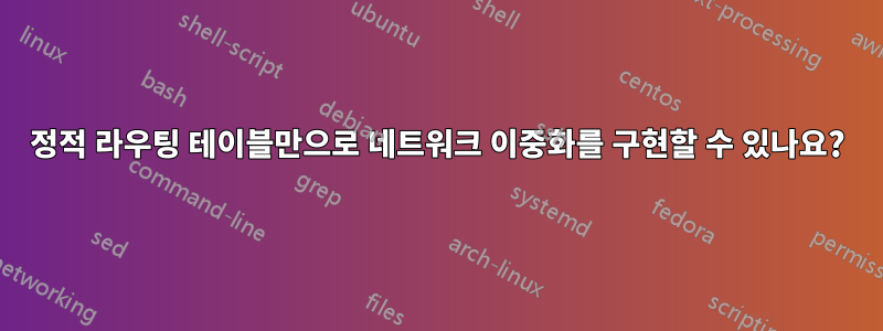 정적 라우팅 테이블만으로 네트워크 이중화를 구현할 수 있나요?