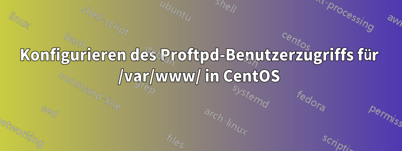 Konfigurieren des Proftpd-Benutzerzugriffs für /var/www/ in CentOS