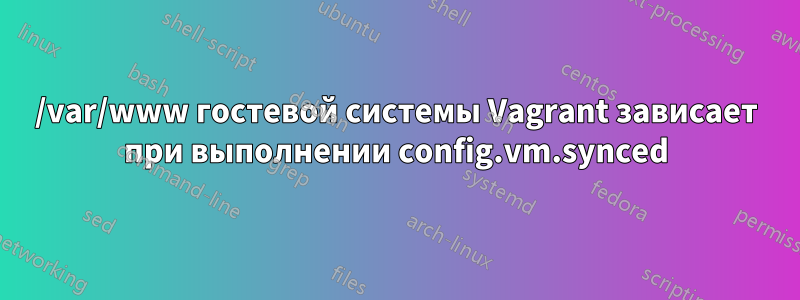 /var/www гостевой системы Vagrant зависает при выполнении config.vm.synced