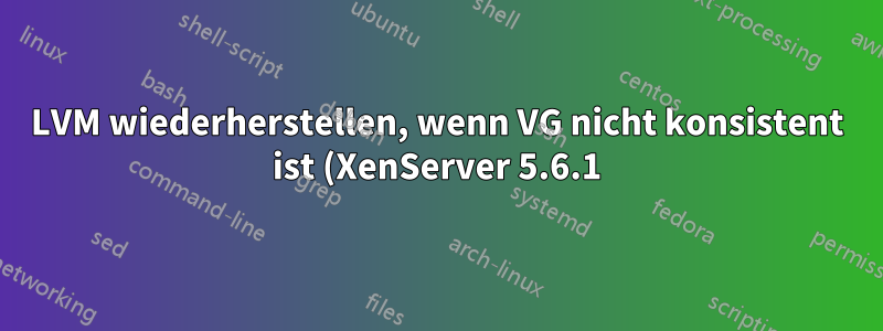 LVM wiederherstellen, wenn VG nicht konsistent ist (XenServer 5.6.1)