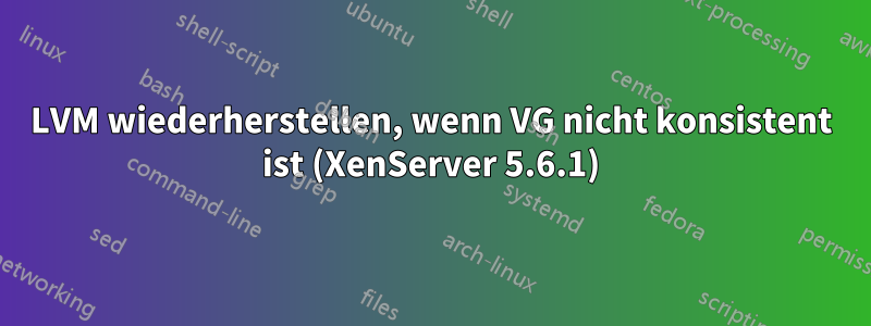 LVM wiederherstellen, wenn VG nicht konsistent ist (XenServer 5.6.1)