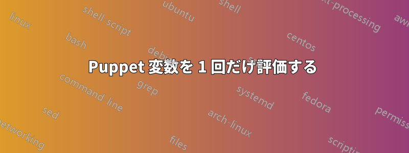 Puppet 変数を 1 回だけ評価する
