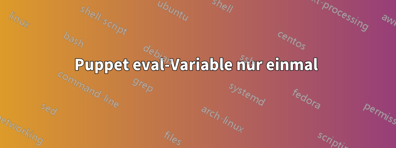 Puppet eval-Variable nur einmal