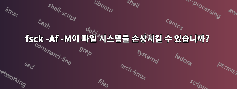 fsck -Af -M이 파일 시스템을 손상시킬 수 있습니까?